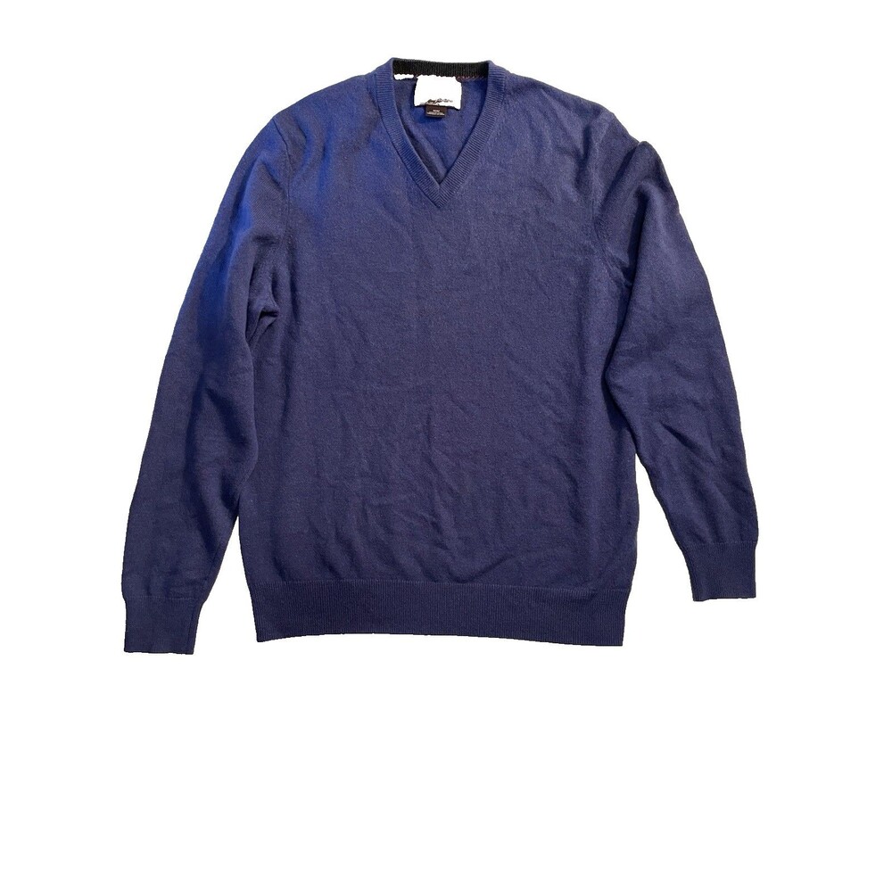 Black Brown Cashmere Sweater Men’s Size Medium Blue 100% Cashmere